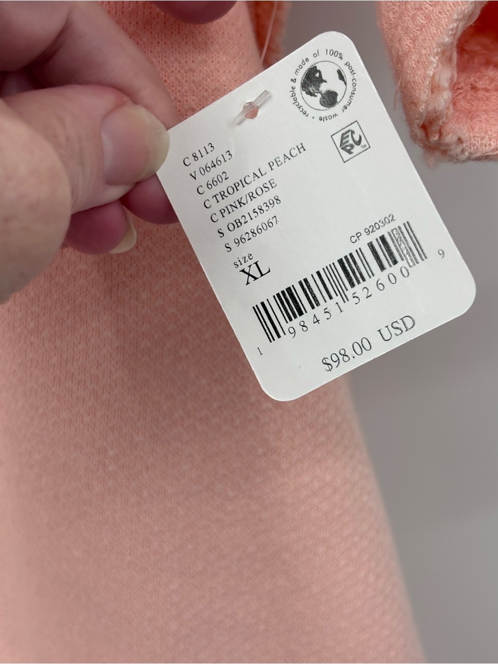 NWT We The Free People So Easy Boxy cropped sweatshirt in Tropical Peach XL - Picture 6 of 11